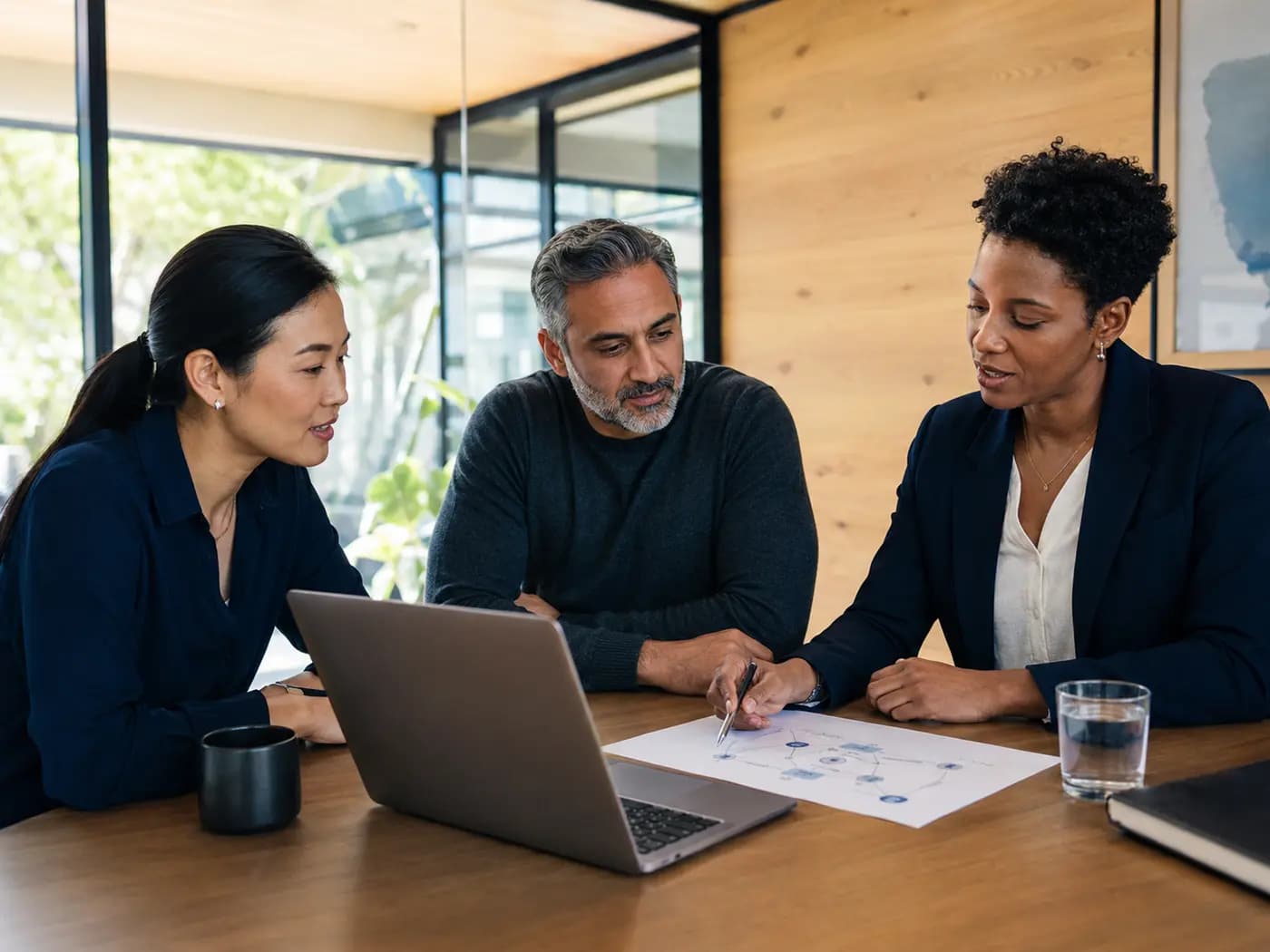 A business team collaborating in the office